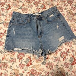 Altar'd State Blue Distressed Jean Shorts